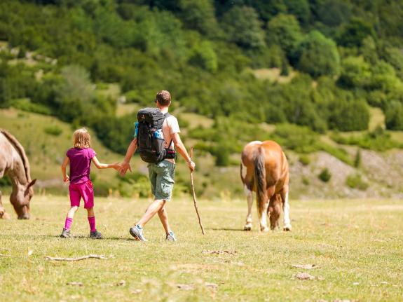 Family hiking